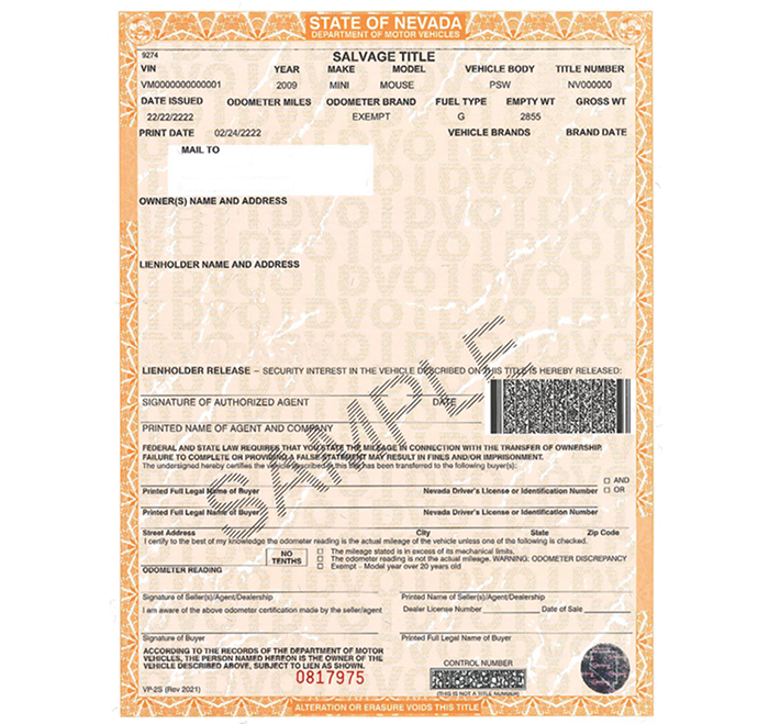 2022 orange salvage title design sample