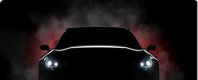 Vehicle silhouette with headlights